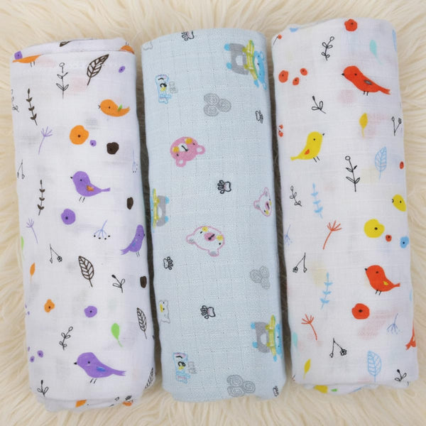 Mafatlal Coo Coo Swaddle – Tropical Birds, Mulmul/Muslin Cotton