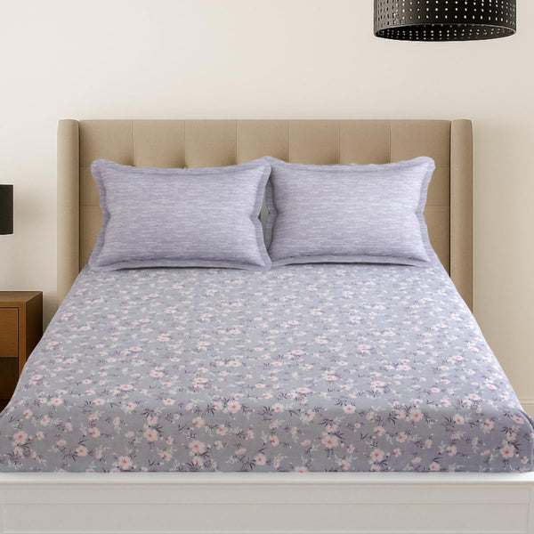 Mafatlal Plush Bedsheet – Light Purple, Queen, Microfiber