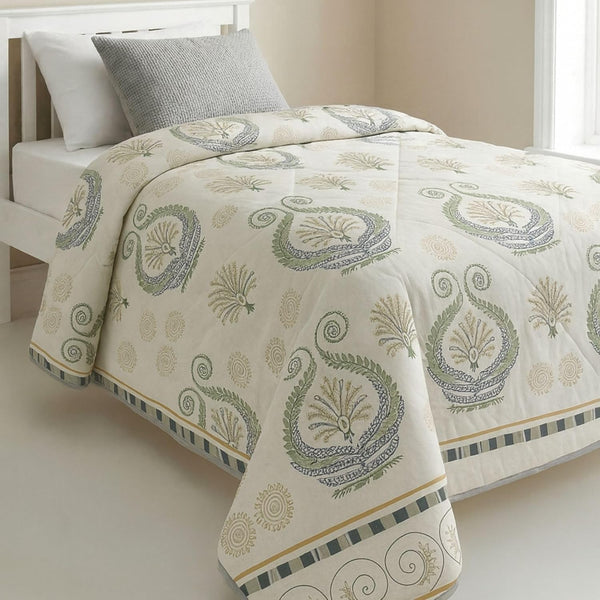 Mafatlal Ultrasonic Comforter – Ivory White, Microfiber