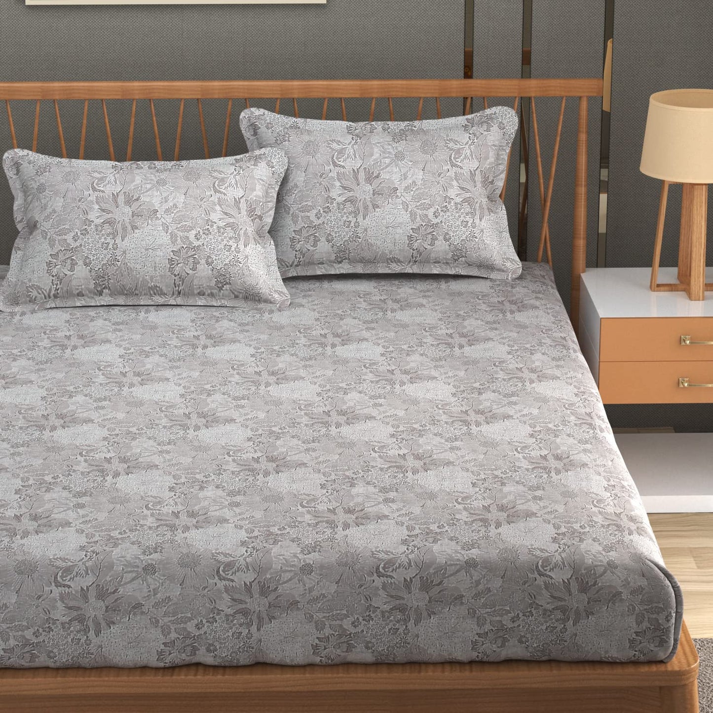 Grandious Jacquard King Size Cotton Bedsheet - Alternate Angle