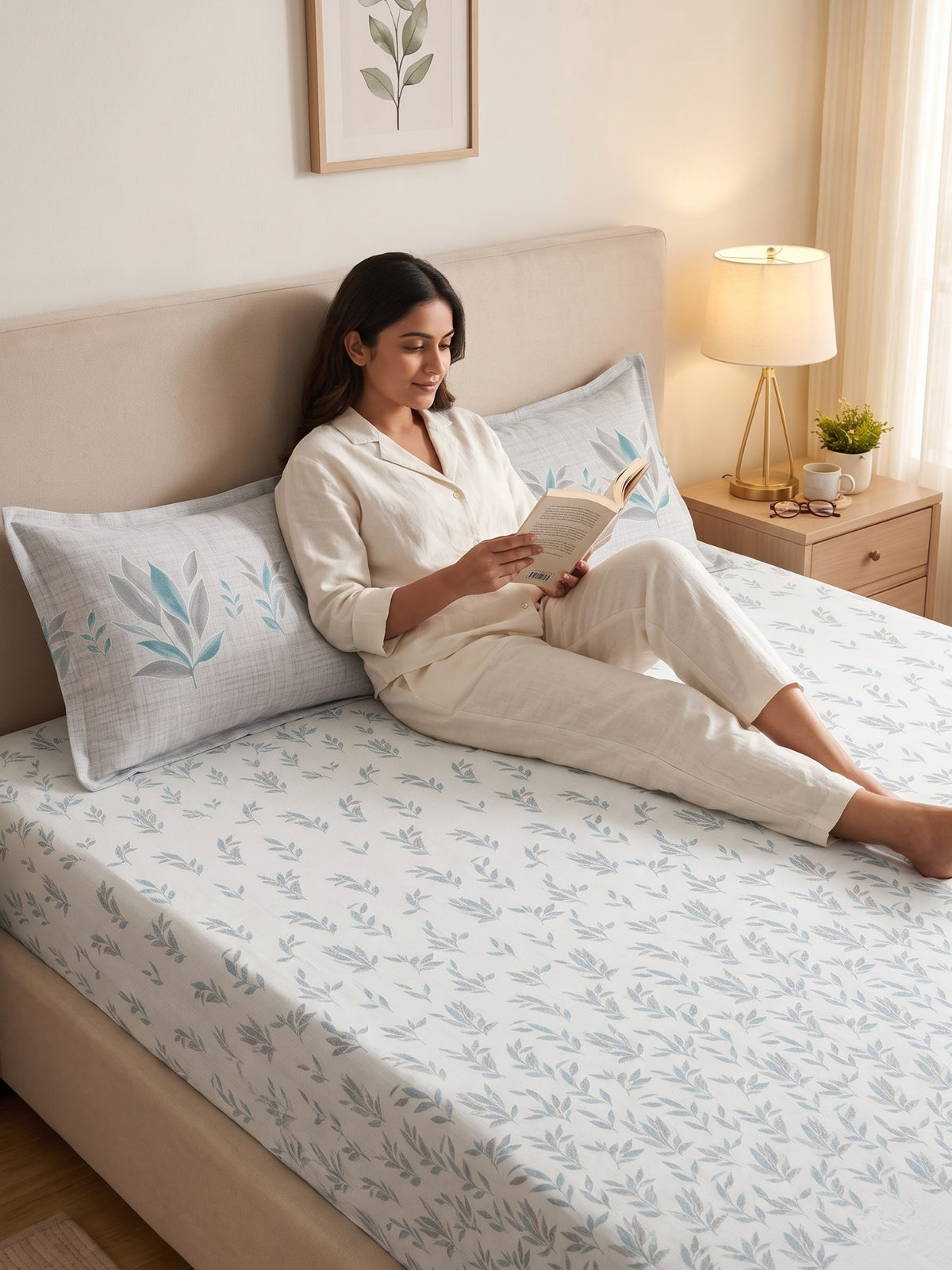 DAZZEL KING 100% Cotton Bedsheet | 210 TC Premium Fabric | King Size 108 x 108 Inches | Includes 2 Pillow Covers