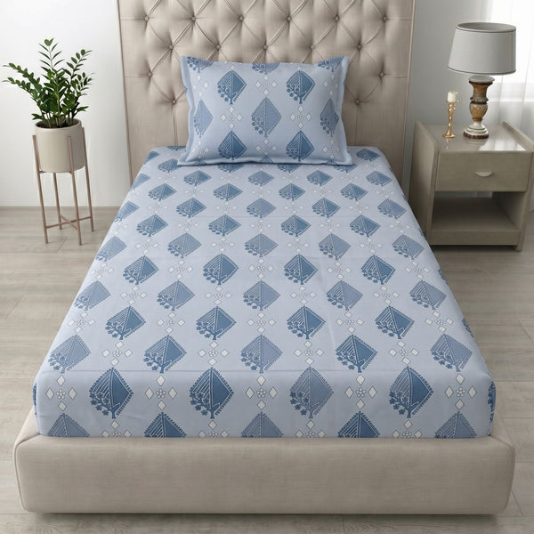 186 TC 100% Cotton Single Bedsheet | 90 x 60 Inch