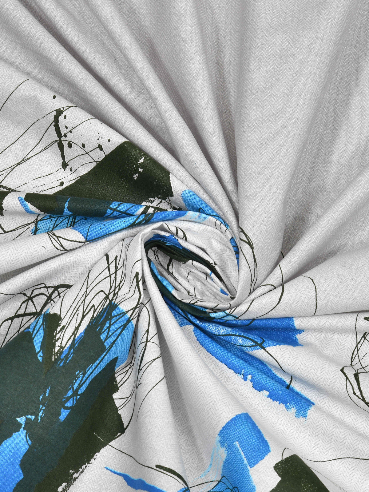Mafatlal 186 TC Autumn Delight Cotton King Bedsheet | 108x108 Inches | Blue Fish