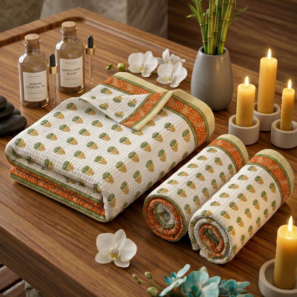 250 GSM Cotton Bath & Hand Towel Set | 1 Bath + 2 Hand Towels