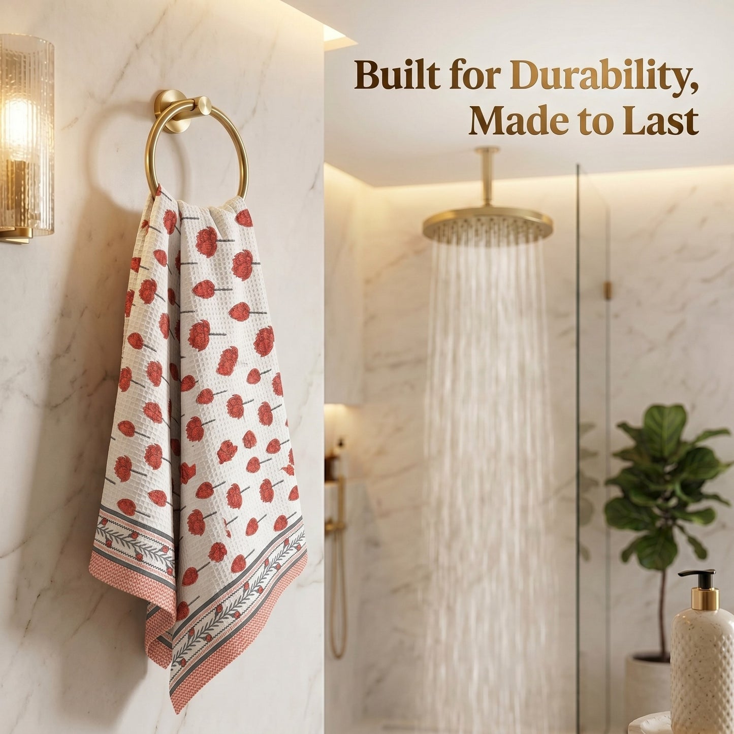 250 GSM Cotton Waffle Bath Towel | 147 × 76 cm
