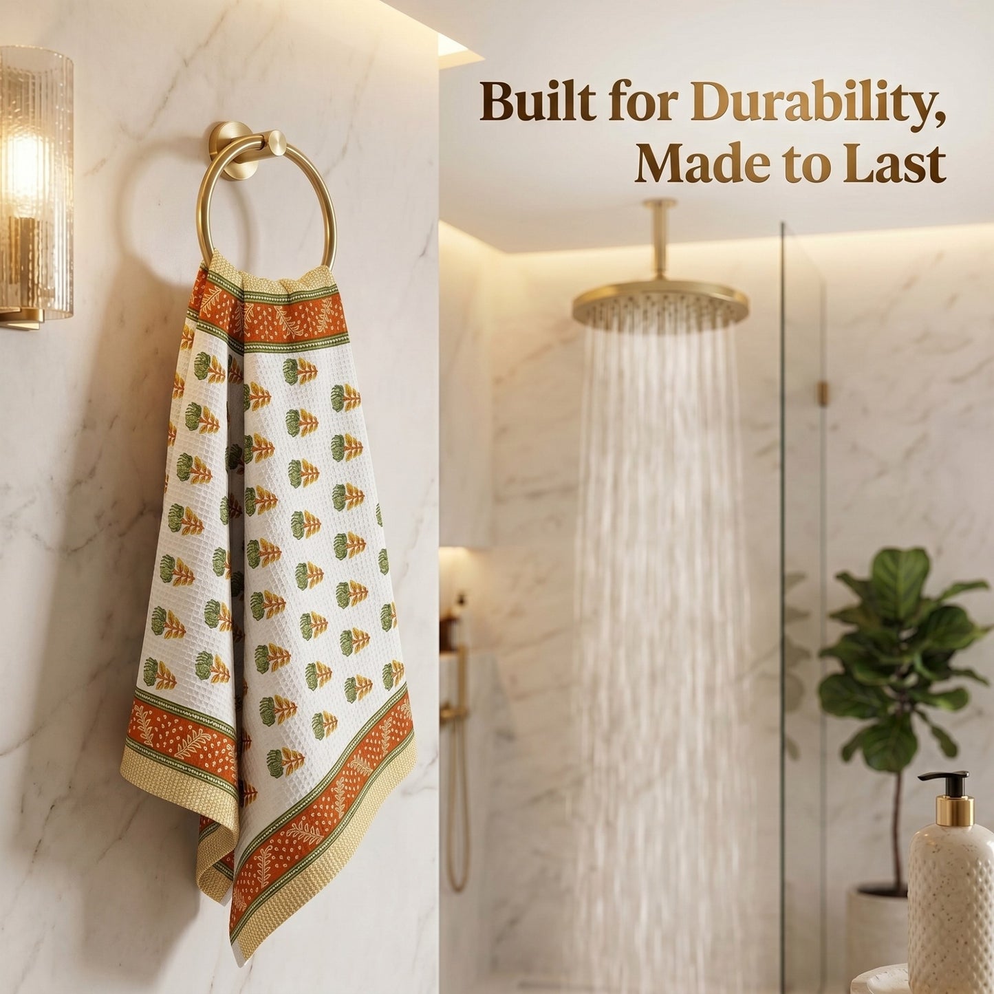 250 GSM Cotton Waffle Bath Towel | 147 × 76 cm