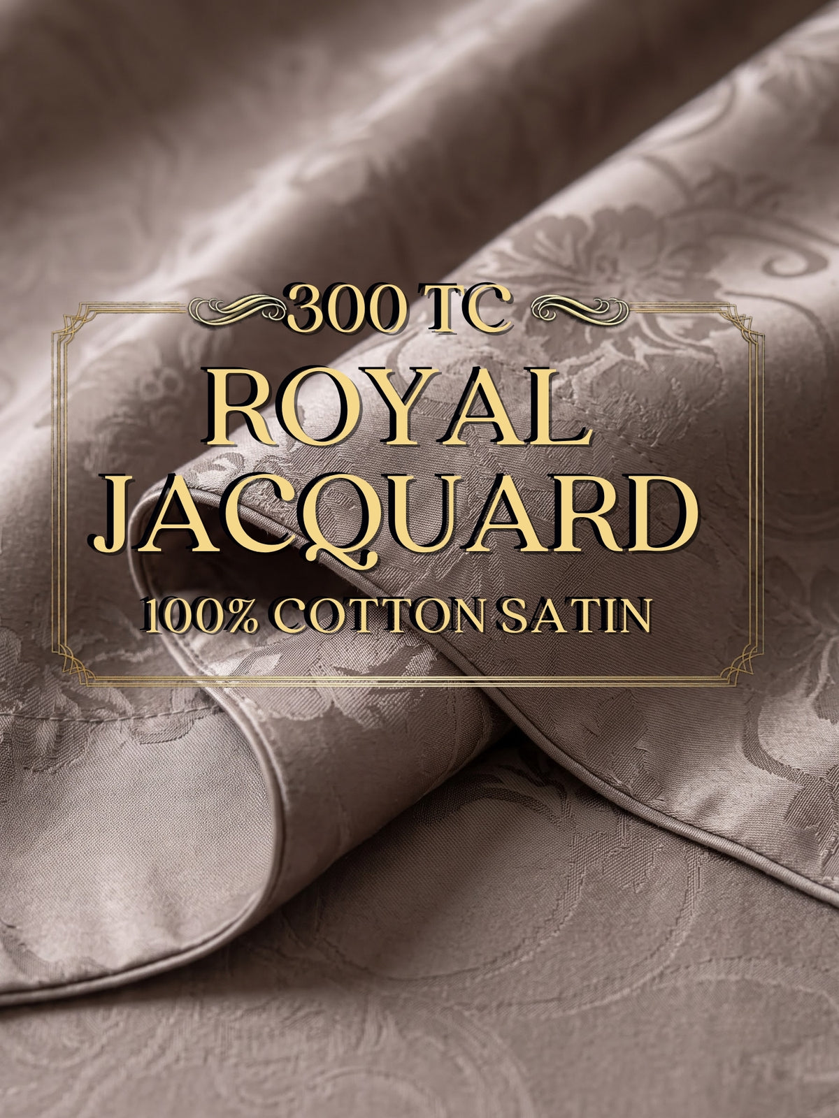 Signature 100% Cotton Luxury King Size Bedsheet | 300 TC Premium Jacquard Weave | 108 x 108 Inches|Smoke Grey