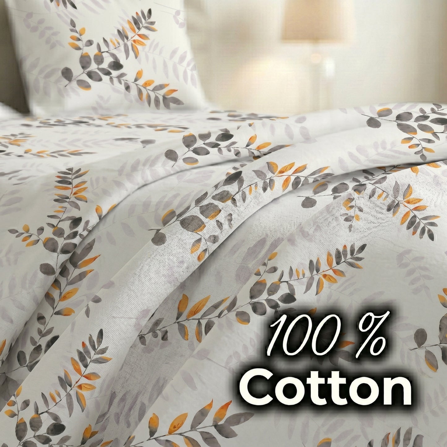 186 TC 100% Cotton Single Bedsheet 90 x 60 Inch with 1 Pillow Cover