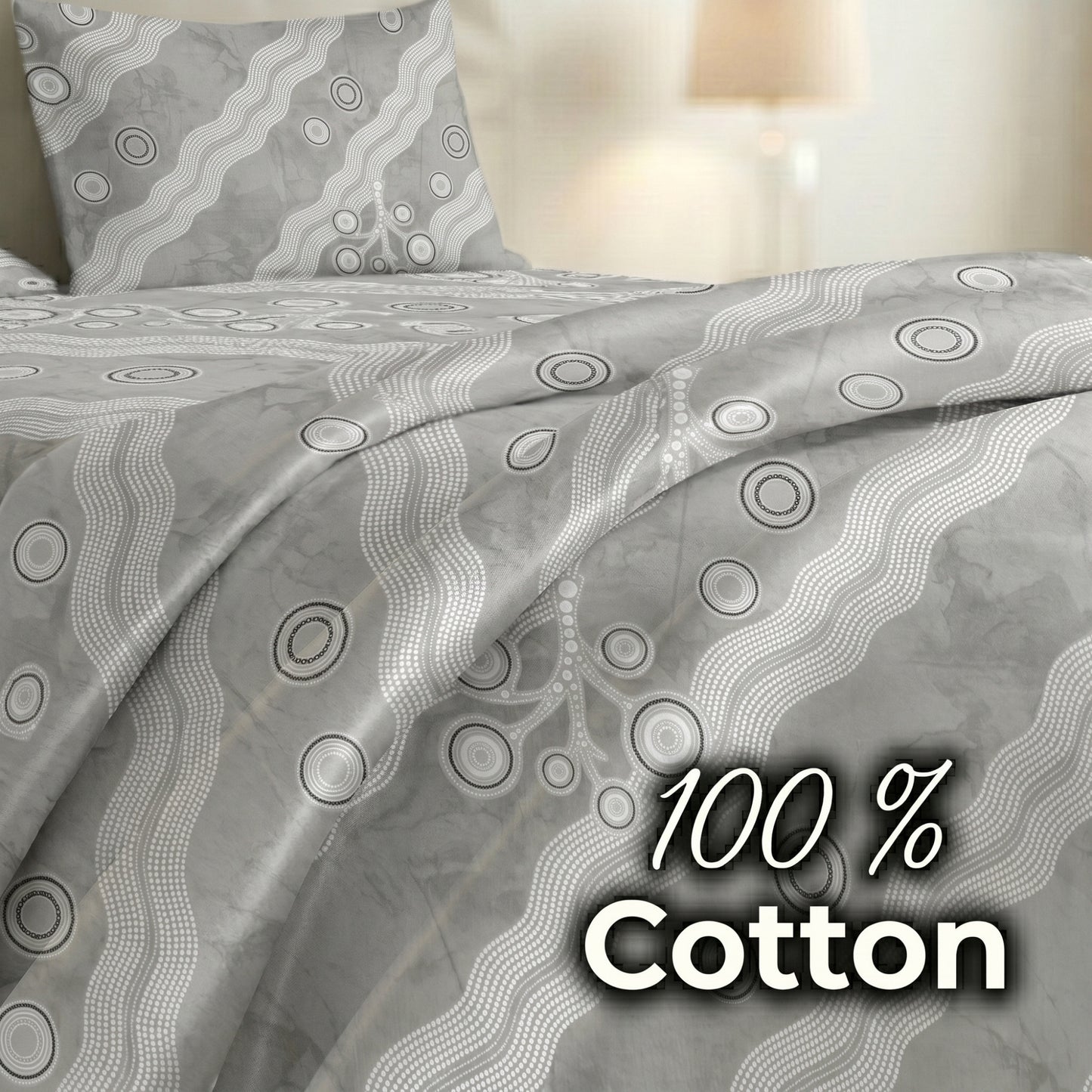 186 TC 100% Cotton Single Bedsheet 90 x 60 Inch with 1 Pillow Cover
