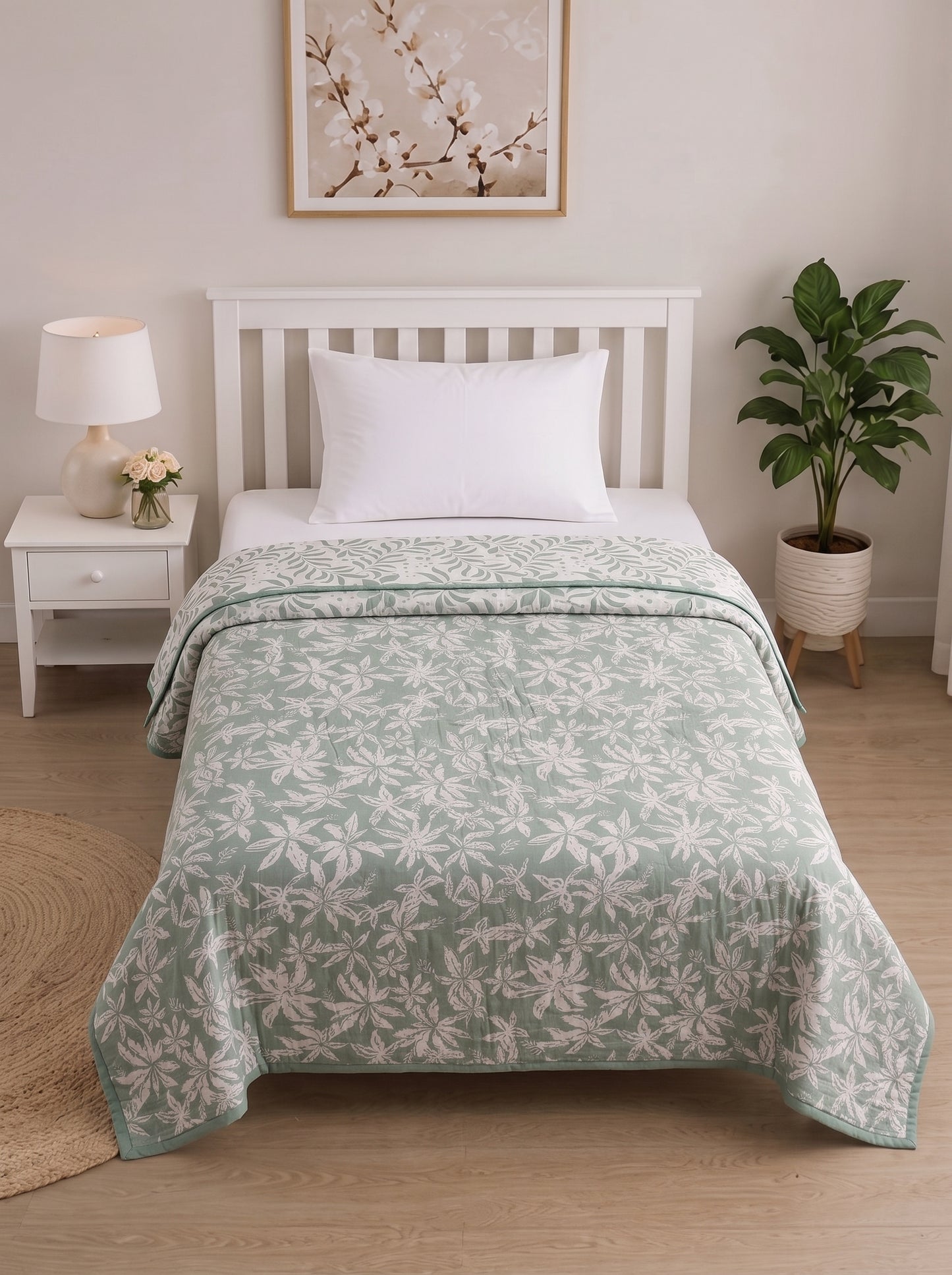 150 GSM Sparsh Ultra Soft Cambric Cotton Single Bed Dohar 152 x 228 cm – Dusty Teal