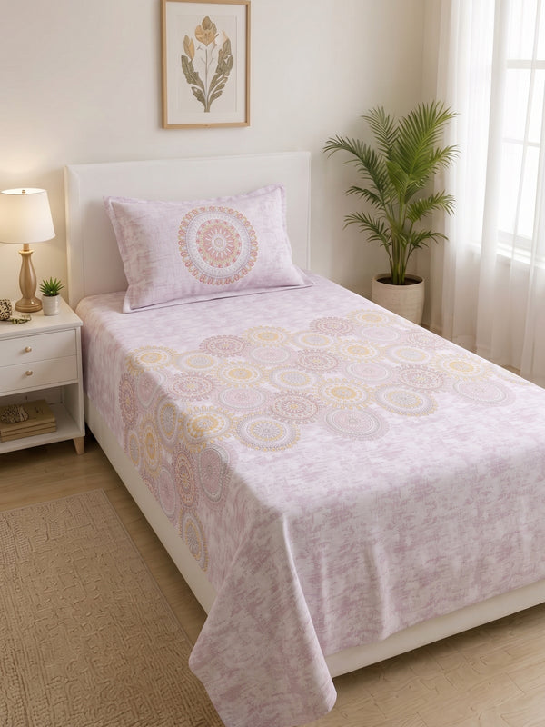 186 TC 100% Cotton Single Bedsheet | 90 x 60 Inches