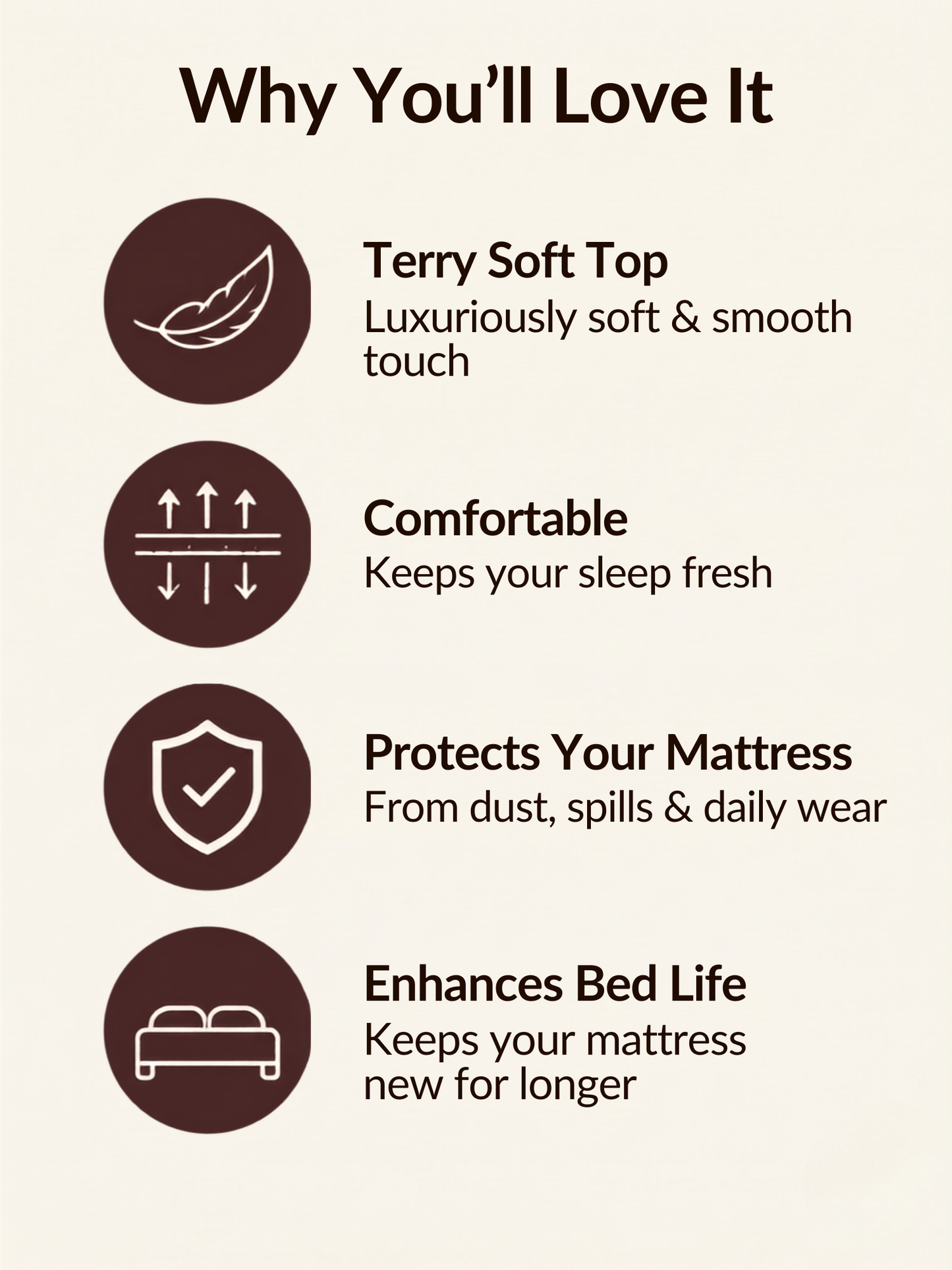 Waterproof Queen Mattress Protector (60"x78") – Breathable & Noiseless |CHOCO