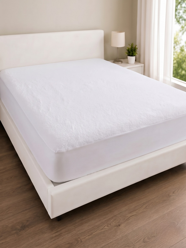 Waterproof Fitted Mattress Cover | King (72x78") | Breathable & Hypoallergenic | White