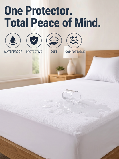 Waterproof Fitted Mattress Cover | King (72x78") | Breathable & Hypoallergenic | White