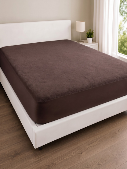 Waterproof Fitted Mattress Cover | King (72x78") | Breathable & Hypoallergenic | Choco