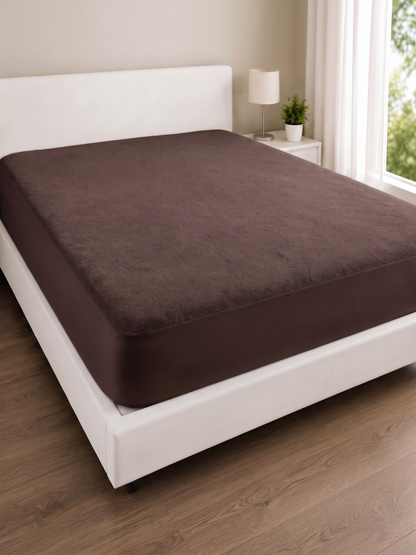 Waterproof Fitted Mattress Cover | King (72x78") | Breathable & Hypoallergenic | Choco