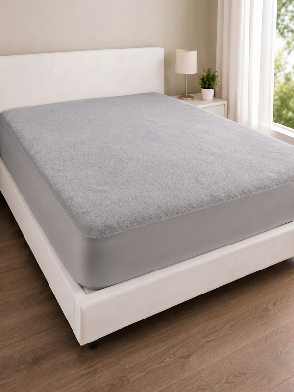 Waterproof Fitted Mattress Cover | King (72x78") | Breathable & Hypoallergenic | Grey