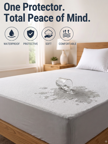 Waterproof Fitted Mattress Cover | King (72x78") | Breathable & Hypoallergenic | Grey