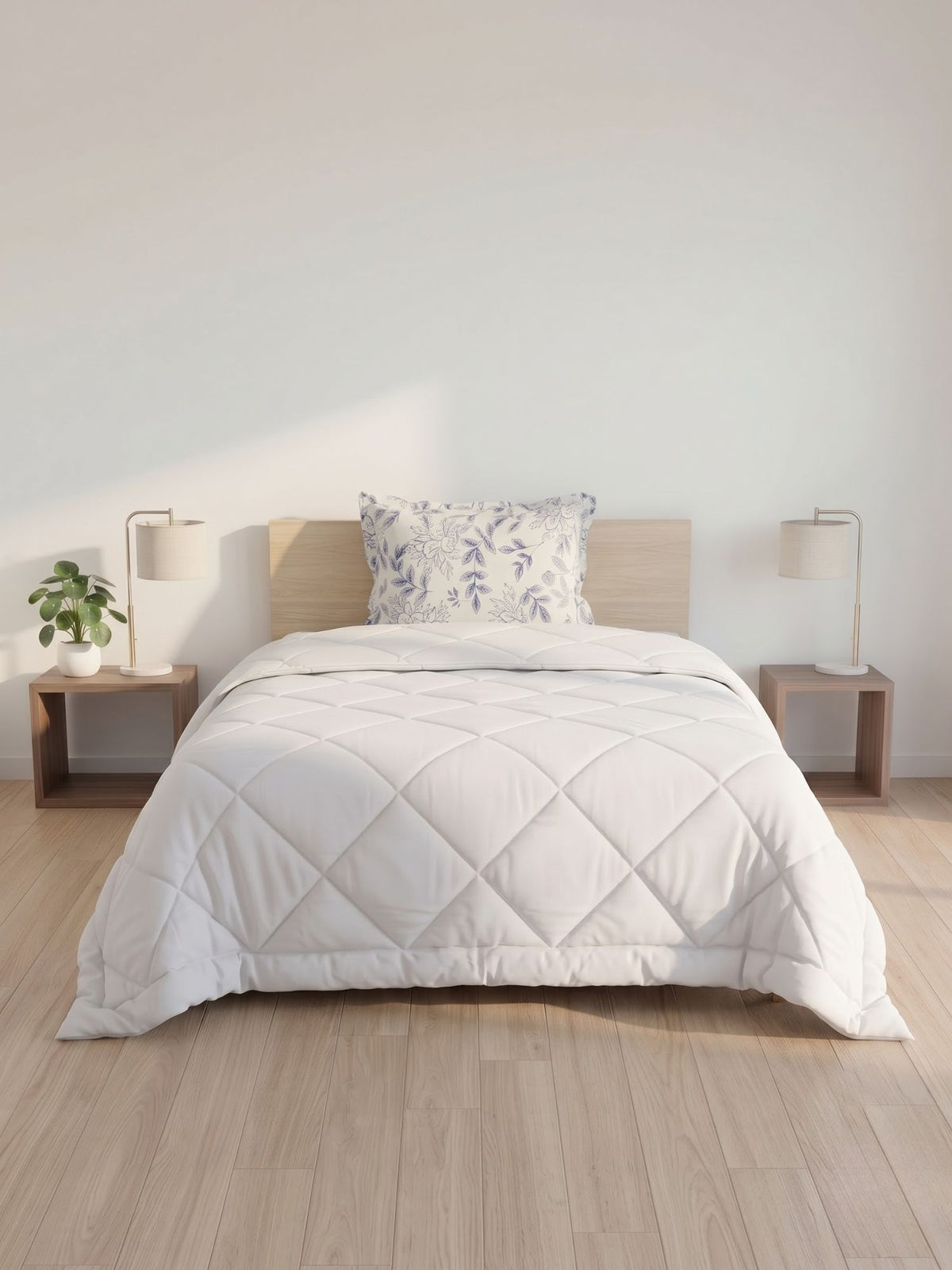 Impress Single Bed Comforter 150 GSM, 60x90 Inch, White