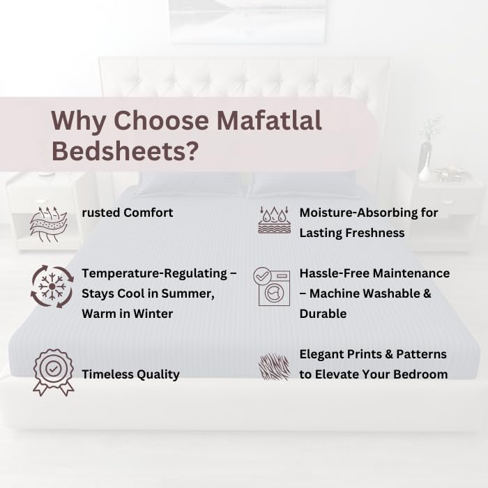 Mafatlal Italian Stripe Bedsheet – Camel, King, Cotton