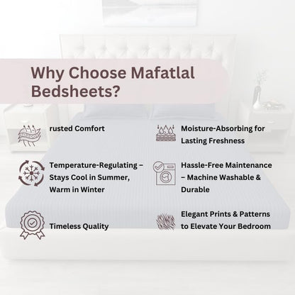 Mafatlal Italian Stripe Bedsheet – Camel, King, Cotton
