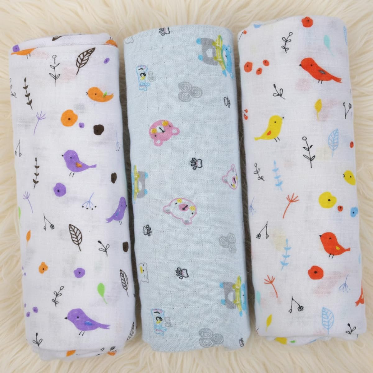 Mafatlal Coo Coo Swaddle – Tropical Birds, Mulmul/Muslin Cotton