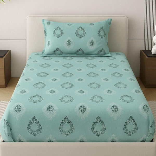 Mafatlal Classic Comfort Bedsheet – olive, Single, Cotton