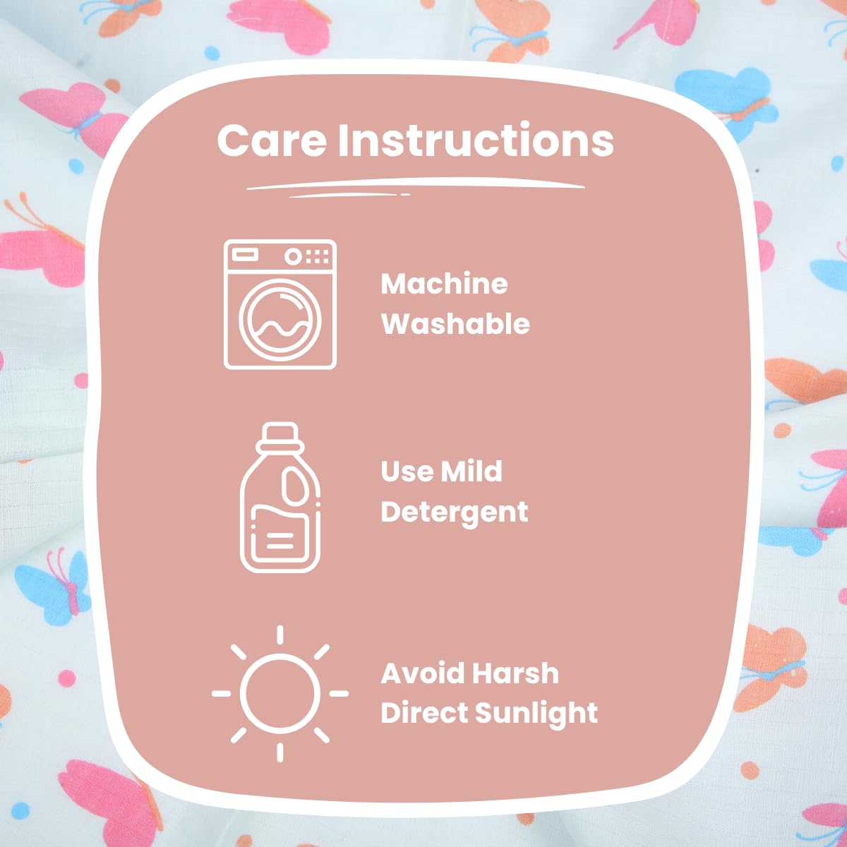 Mafatlal Coo Coo Swaddle – Butterfly Garden, Mulmul/Muslin Cotton