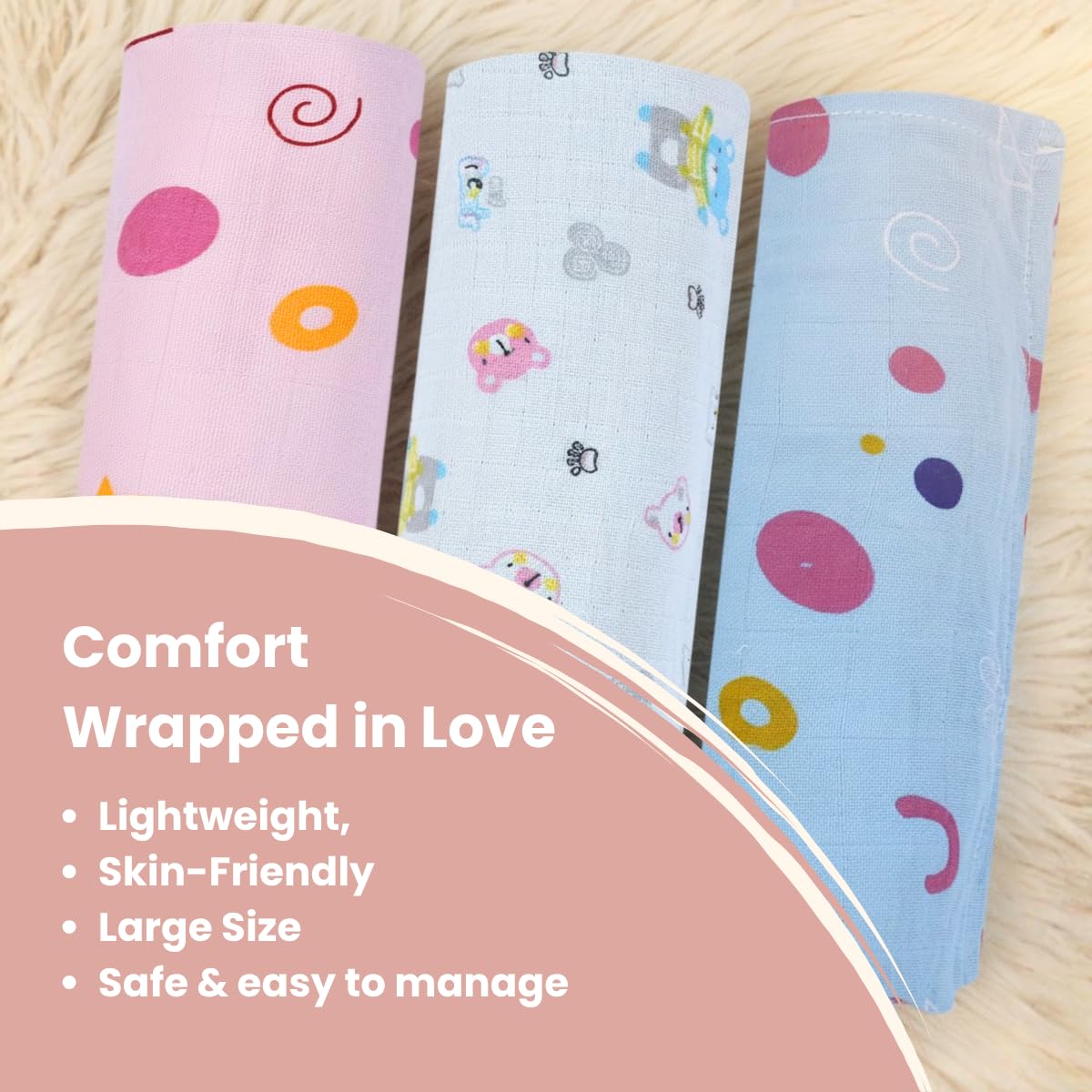 Mafatlal Coo Coo Swaddle – Geometric Icons, Mulmul/Muslin Cotton
