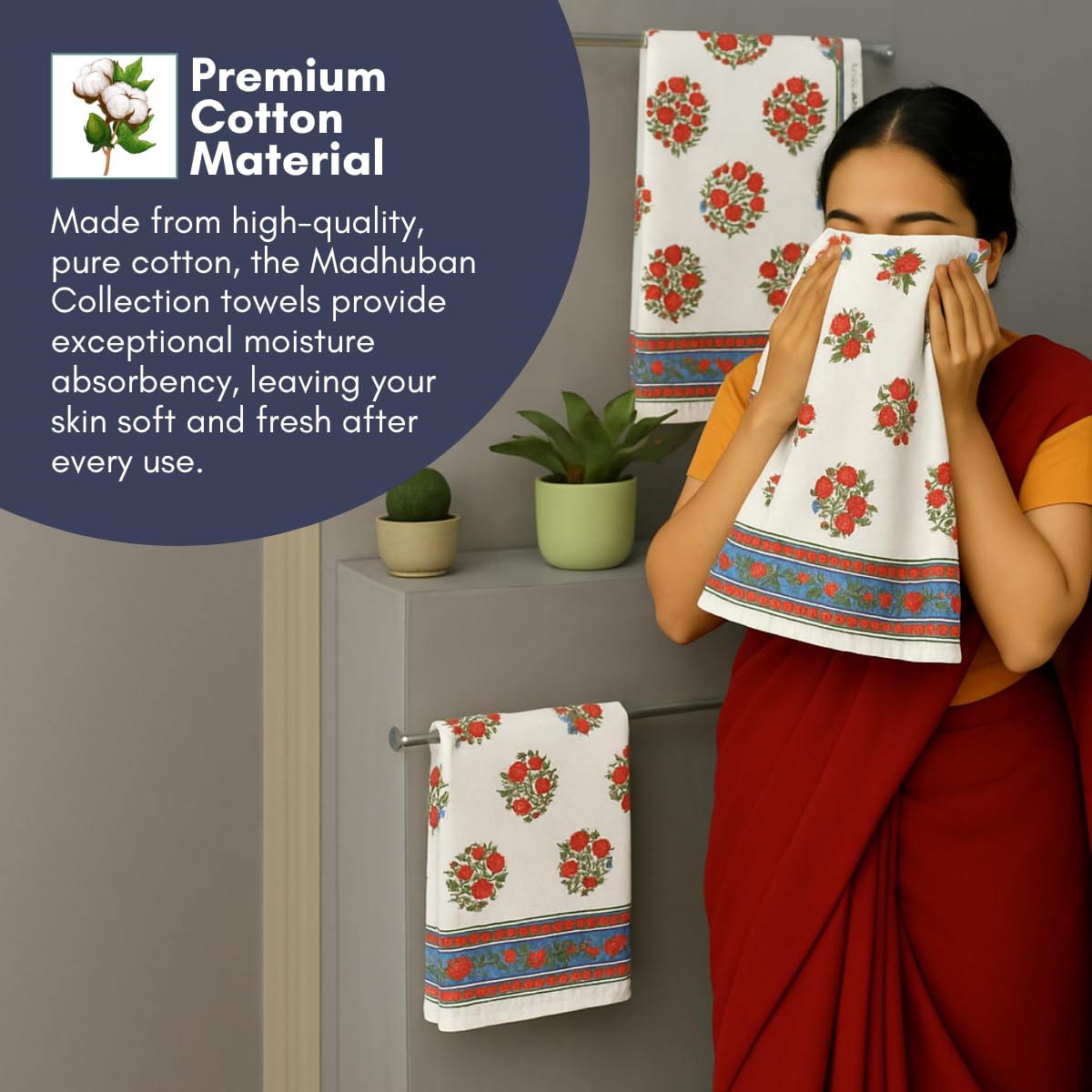 Mafatlal Madhuban Towel Set – Oil Yellow, Cotton