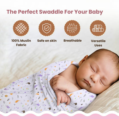 Mafatlal Coo Coo Swaddle – Tropical Birds, Mulmul/Muslin Cotton