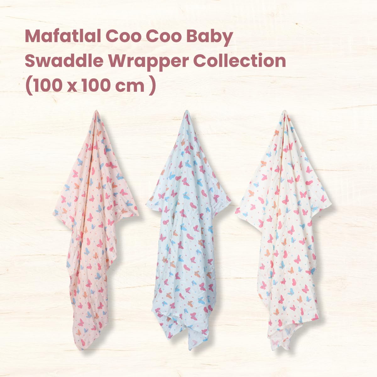 Mafatlal Coo Coo Swaddle – Butterfly Garden, Mulmul/Muslin Cotton
