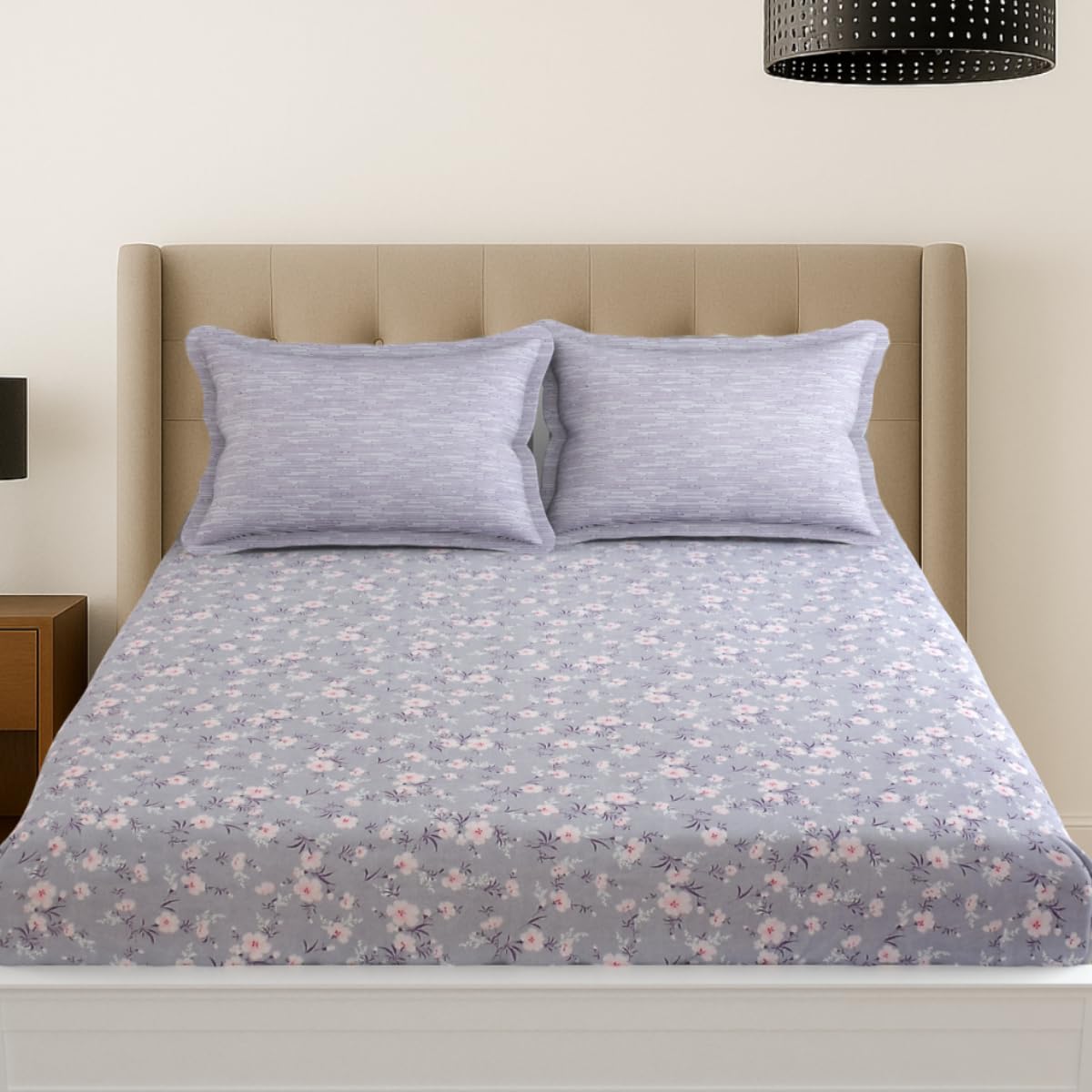 Mafatlal Plush Bedsheet – Light Purple, Queen, Microfiber
