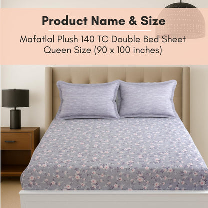 Mafatlal Plush Bedsheet – Light Purple, Queen, Microfiber
