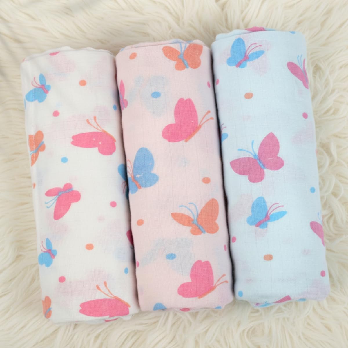 Mafatlal Coo Coo Swaddle – Butterfly Garden, Mulmul/Muslin Cotton