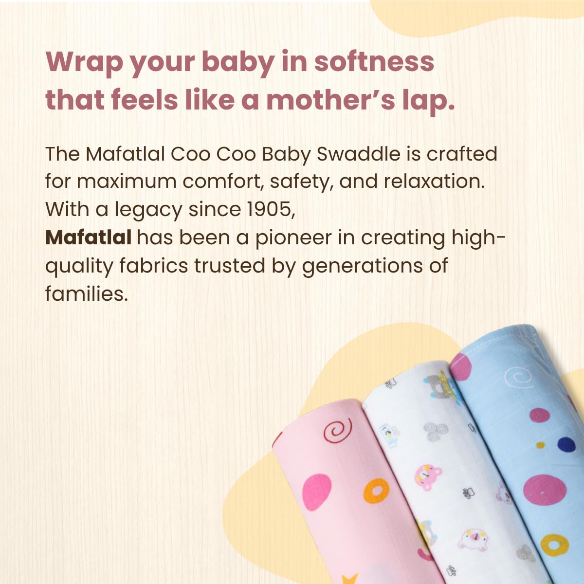 Mafatlal Coo Coo Swaddle – Geometric Icons, Mulmul/Muslin Cotton
