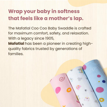 Mafatlal Coo Coo Swaddle – Geometric Icons, Mulmul/Muslin Cotton