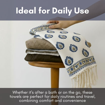 Madhuban Waffle Cotton Towel Set (1 Bath + 2 Hand)
