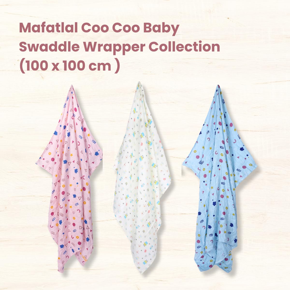 Mafatlal Coo Coo Swaddle – Geometric Icons, Mulmul/Muslin Cotton