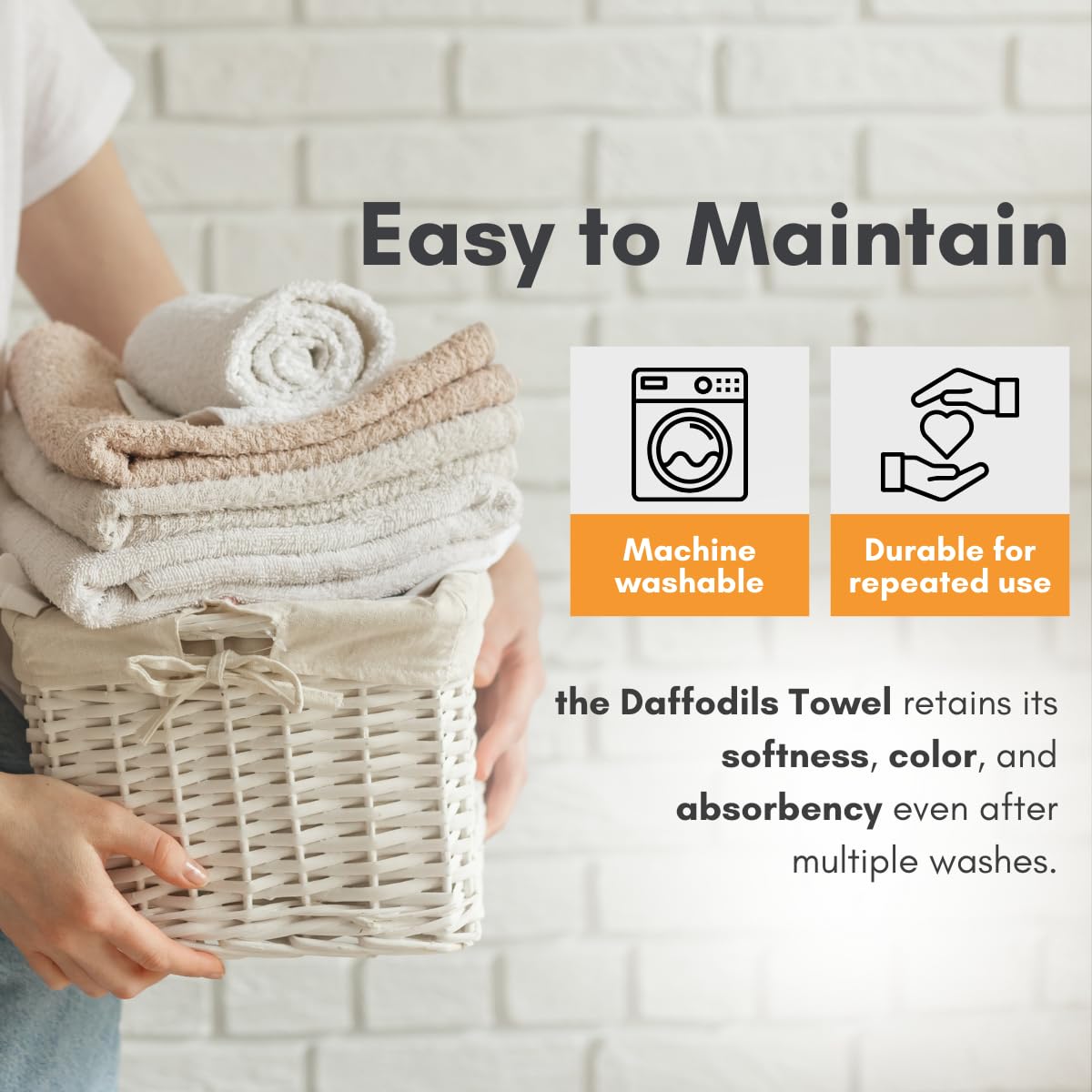 Mafatlal Daffodil Bath Towel – ORN/Beige, Cotton