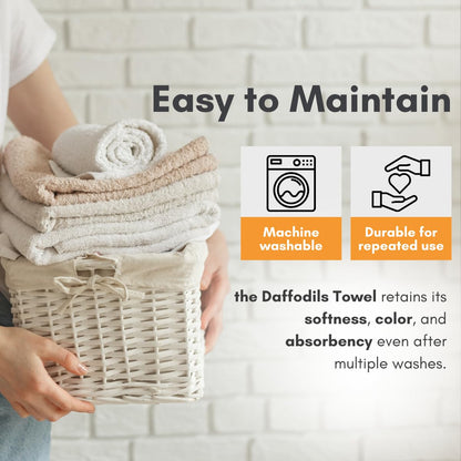 Mafatlal Daffodil Bath Towel – ORN/Beige, Cotton