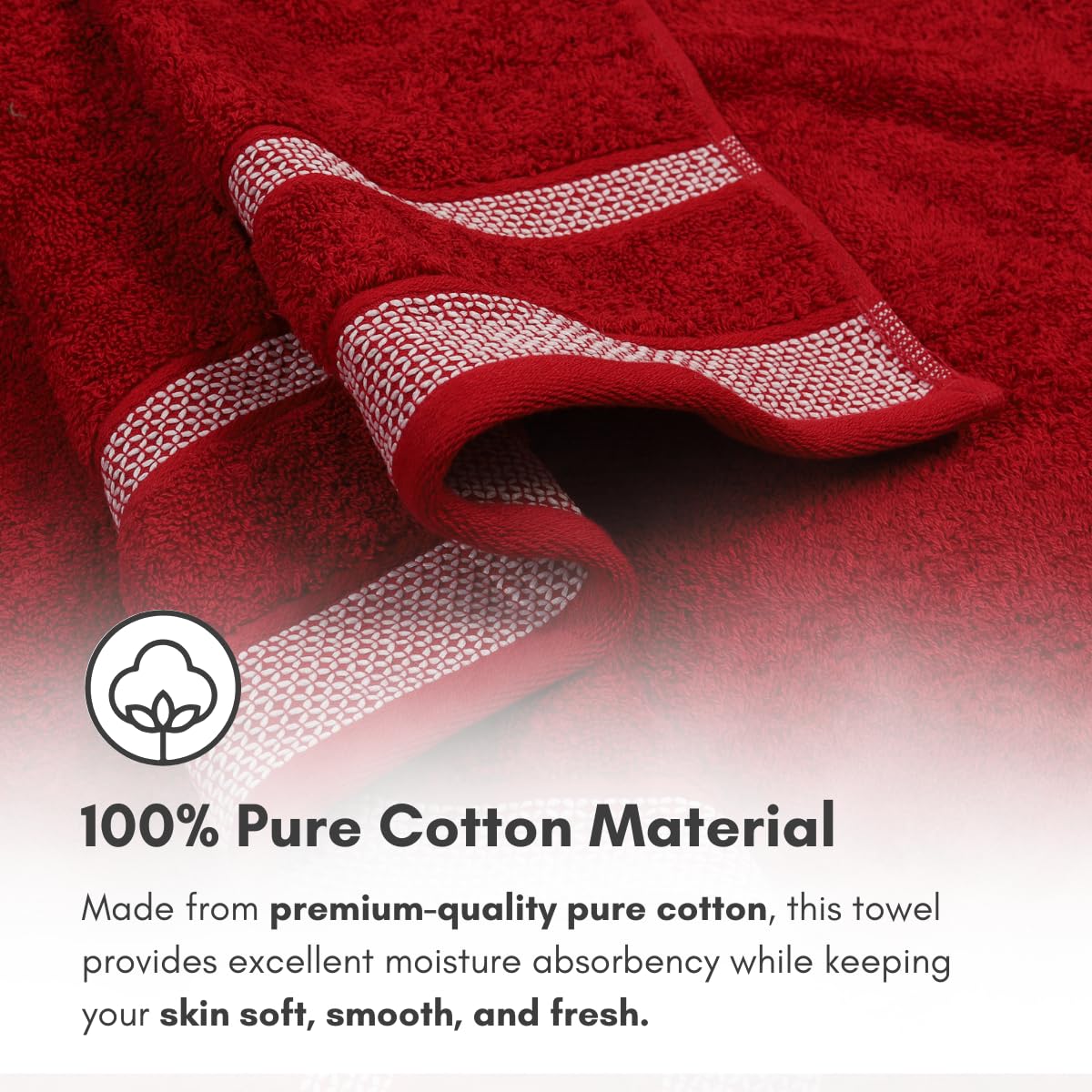 Mafatlal Daffodil Bath Towel – Pink& Red, Cotton