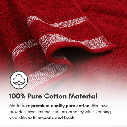 Mafatlal Daffodil Bath Towel – Pink& Red, Cotton