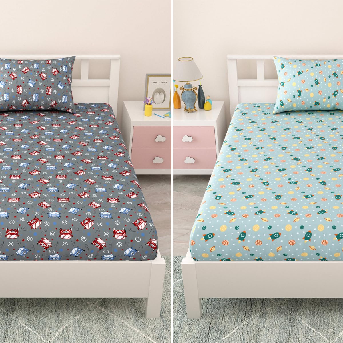 Mafatlal Coo Coo Bedsheet – Cartoon, Single, Cotton