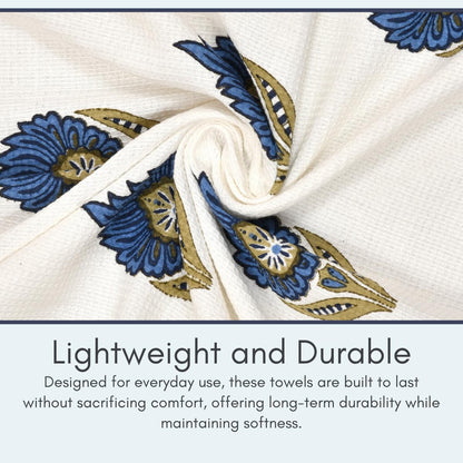 Madhuban Waffle Cotton Towel Set (1 Bath + 2 Hand)