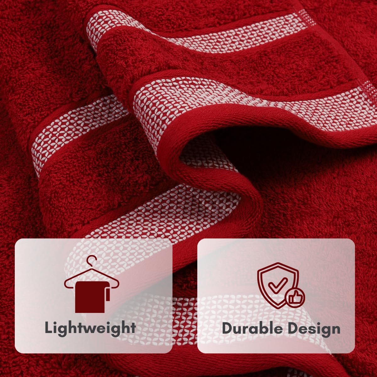 Mafatlal Daffodil Bath Towel – Red, Cotton