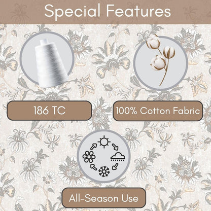 Mafatlal Spring Glory Bedsheet – Cream, King, Cotton