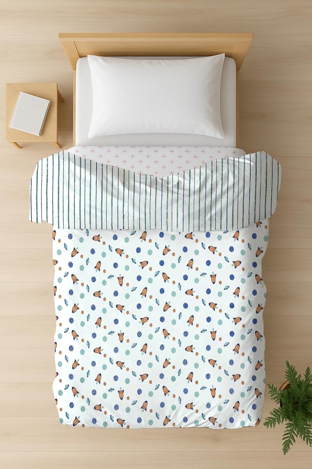 Mafatlal CuddleCot Dohar – Dark Blue, Mulmul/Muslin Cotton