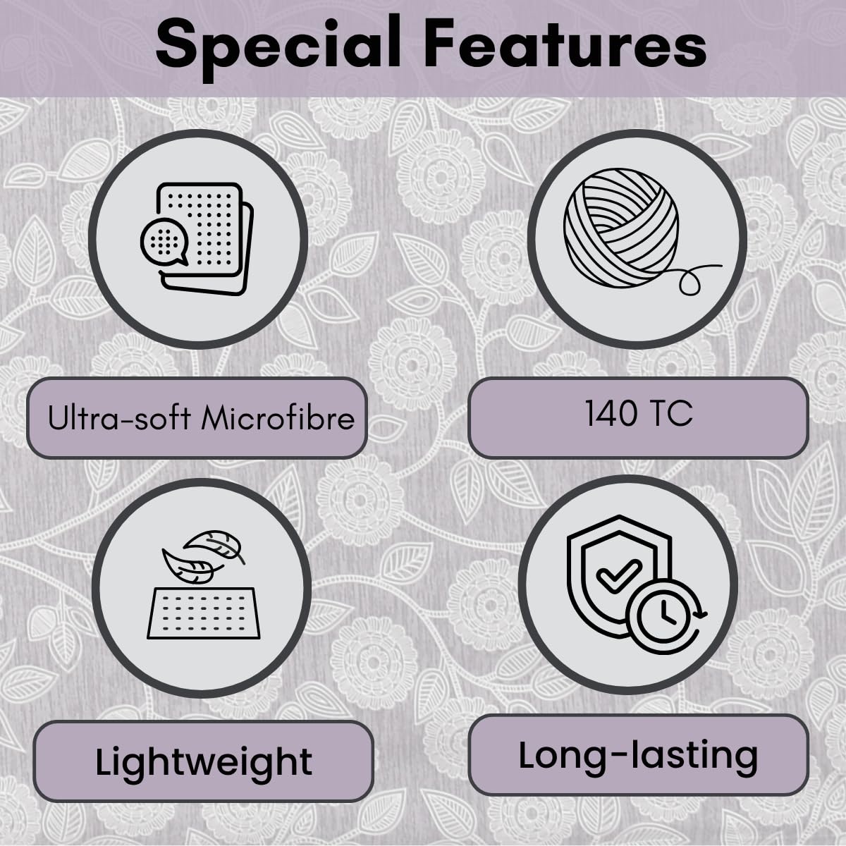 Mafatlal Plush Bedsheet – Lavender Grey, Queen, Microfiber