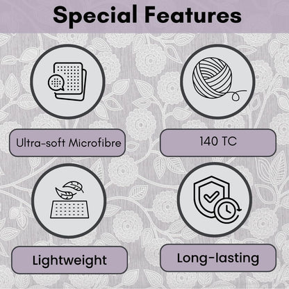 Mafatlal Plush Bedsheet – Lavender Grey, Queen, Microfiber